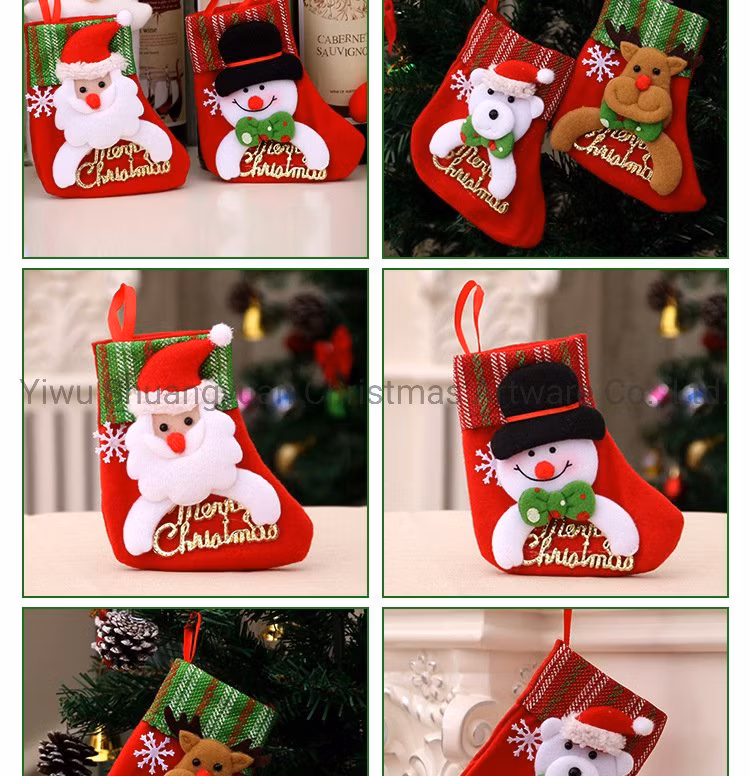 Christmas Stocking New Arrival Velvet Christmas Stocking with Elf Decoration