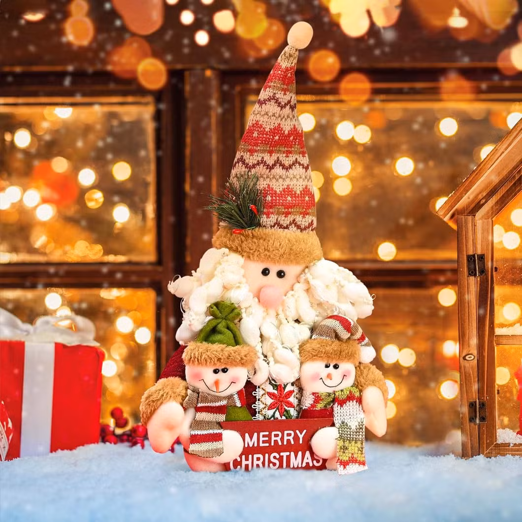 Santa Claus Wine Bottle Cover Christmas Soft Stuffed Plush Baby Decorations for Home