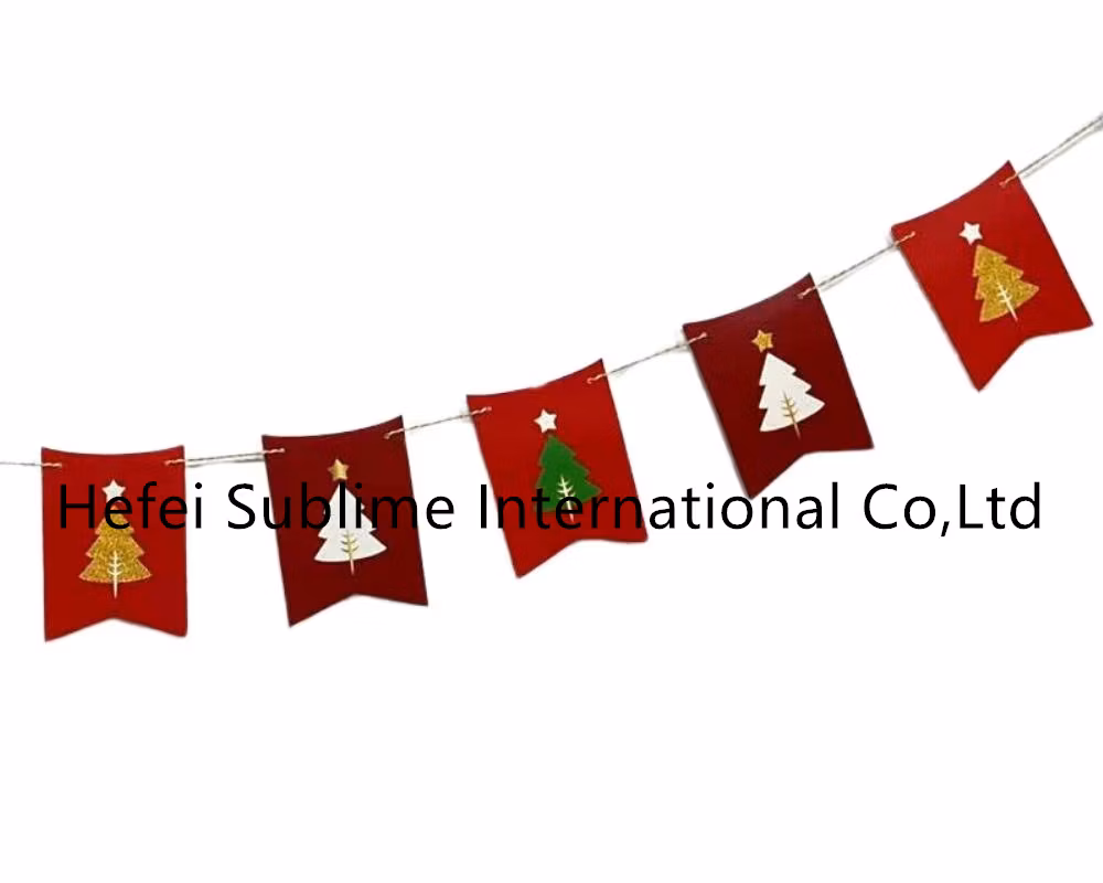 Christmas Party Hanging Decorations Paper Garland Banner Bunting for Home