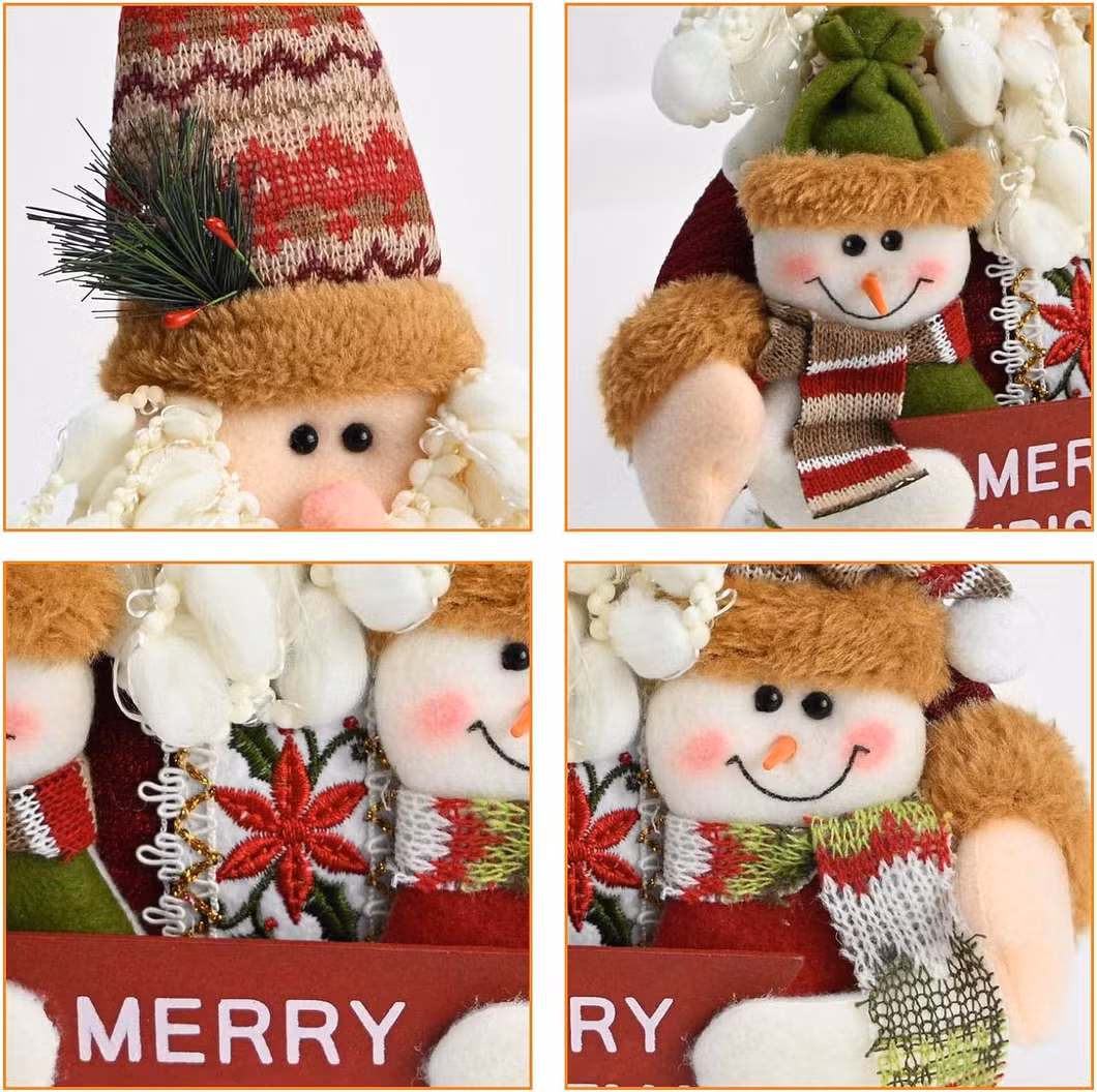 Santa Claus Wine Bottle Cover Christmas Soft Stuffed Plush Baby Decorations for Home