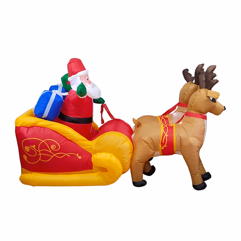 Christmas Decorations Lighting Props 1.5m Inflatable Gift Bag Santa Claus Inflatable