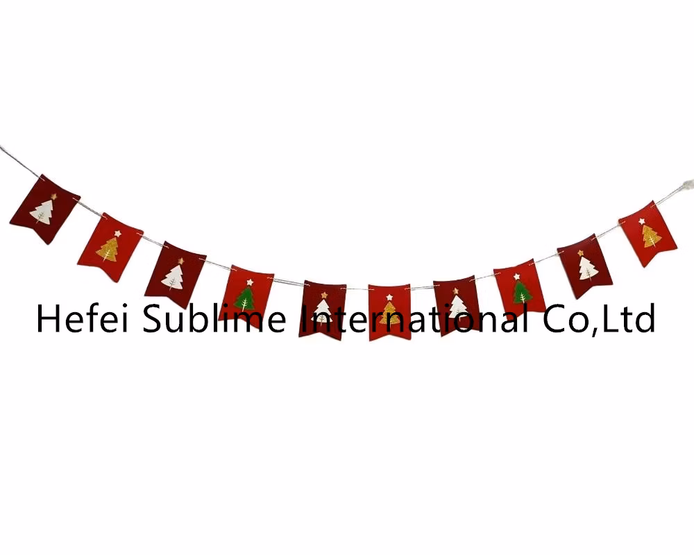Christmas Party Hanging Decorations Paper Garland Banner Bunting for Home