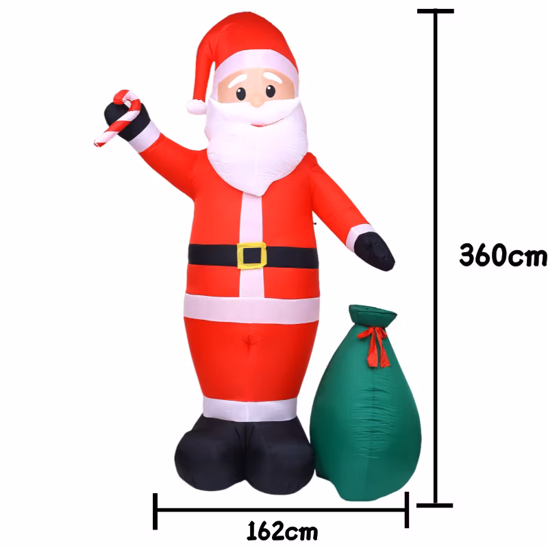Christmas Decorations Lighting Props 1.5m Inflatable Gift Bag Santa Claus Inflatable