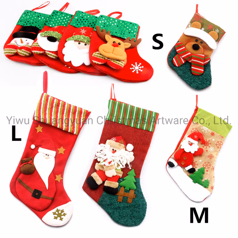Christmas Stocking New Arrival Velvet Christmas Stocking with Elf Decoration