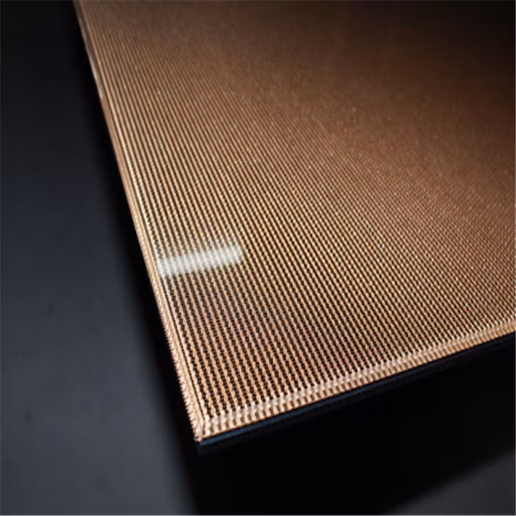 Safer Custom Fabric 6mm Metal Screen Mesh Wire Online Polished Safety Laminated EVA/PVB Interlayers Film Tempered Safety Glass for Decorative