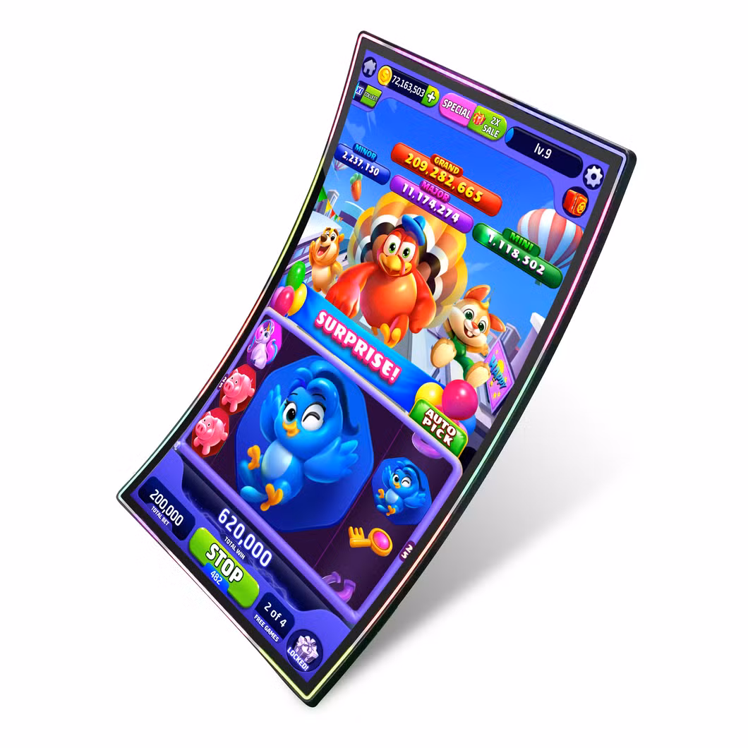 High Resolution 4K Gaming Display Monitor 55 Inch Infrared / Capacitive Curved Touch Screen for Slot Game Machine Cabinet