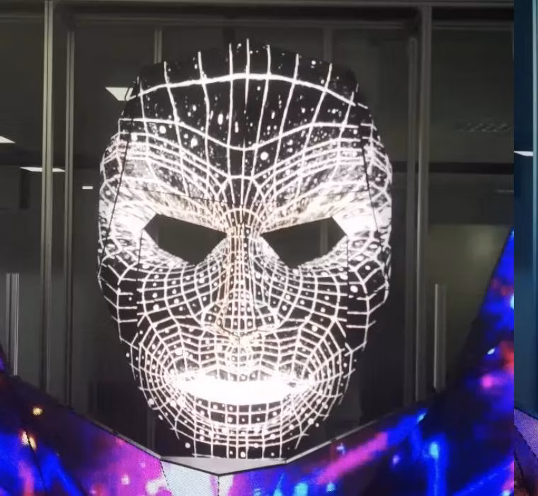 P2 Special Face-Shaped LED Video Wall Display Facade Custom DJ Booth Screen Panel Billboard