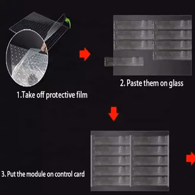 P4 P6 P8 P10 Adhesive Thin Film Display and Light Back LED Flexible Transparent Film Display Screen for Glass Advertising Screen