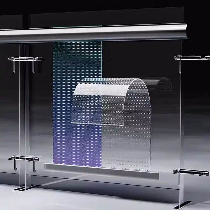 P4 P6 P8 P10 Adhesive Thin Film Display and Light Back LED Flexible Transparent Film Display Screen for Glass Advertising Screen