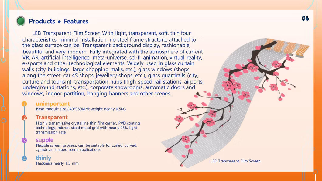 Full Sexi Video 1080P Full HD LED Screen P10 Flexible Transparent LED Film Indoor Outdoor Full Color LED Display