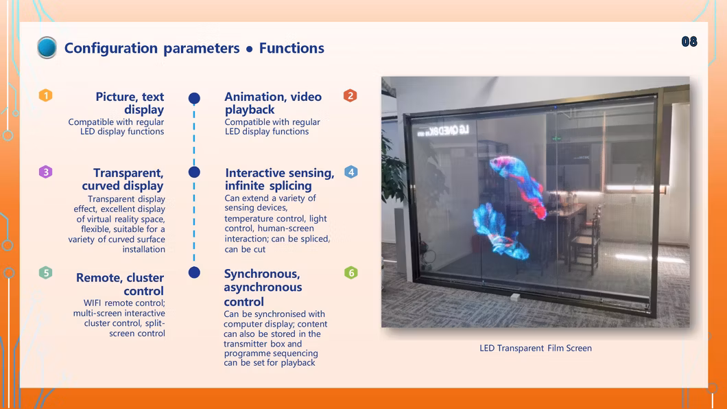 Full Sexi Video 1080P Full HD LED Screen P10 Flexible Transparent LED Film Indoor Outdoor Full Color LED Display
