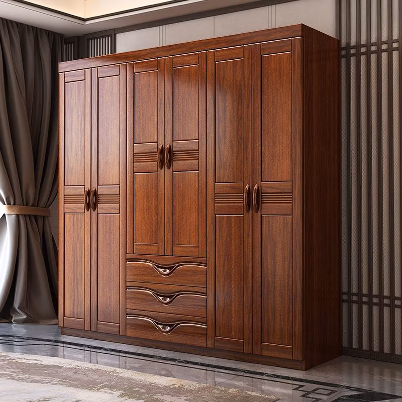 Simple Style Bedroom Furniture Solid Wood Wardrobe Cabinet