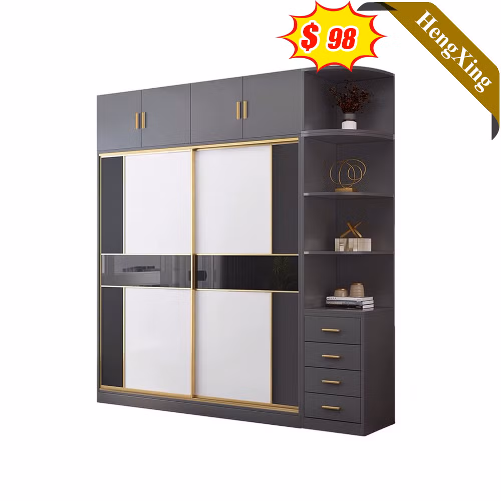 Modern Modular Bedroom Sliding Frosted Glass Door with Mirror Slide Closet Wall Wardrobe Furniture Design