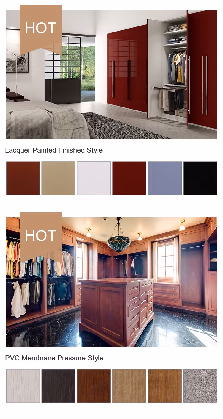 Multiple Storage Spaces European Style White Walk in Closet Modern Bedroom Wardrobe