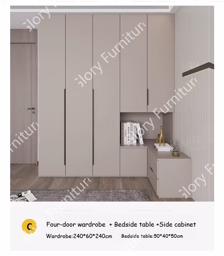 Elegant Coffee Wardrobe, Wooden Furniture, Storage Cabinet for Trendy Bedrooms