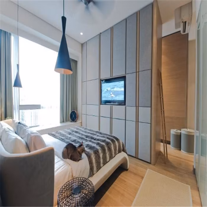 Modern Design Wardrobe Low Price MDF Classic Style Wardrobe Wardrobe with LED