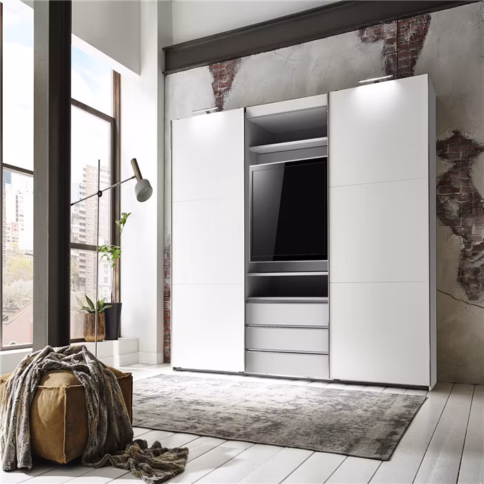 Modern Design Wardrobe Low Price MDF Classic Style Wardrobe Wardrobe with LED