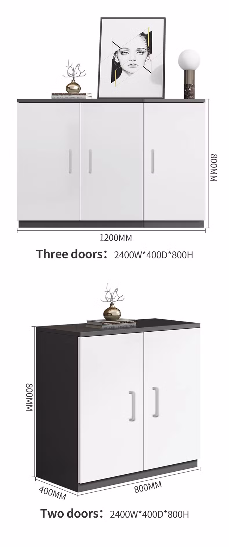 New Style White Handle Storage Wooden Furniture Kitchen Cabinet Liquor Cabinet for Dining Room