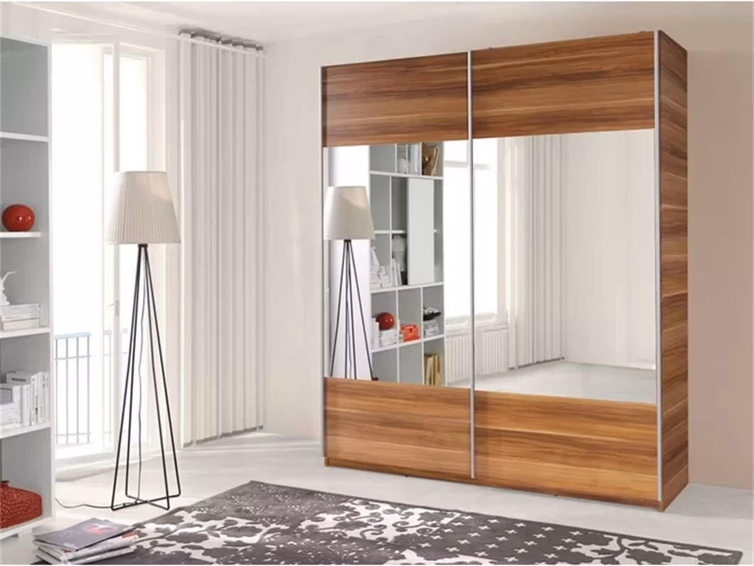 Modern Custom Made Flat Pack MDF Wooden Home Furniture Bedroom Sliding Door Wardrobe