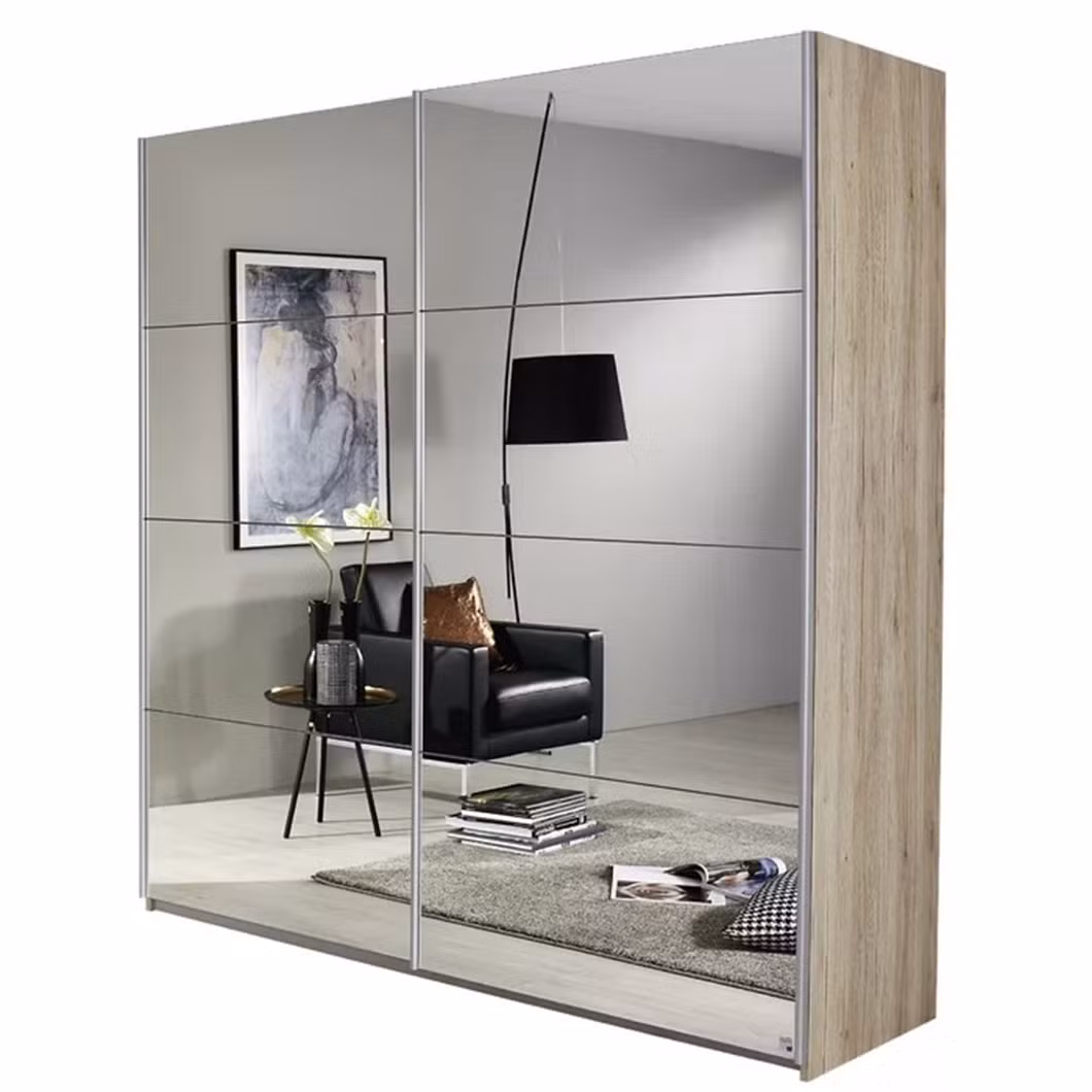 Modern Custom Made Flat Pack MDF Wooden Home Furniture Bedroom Sliding Door Wardrobe