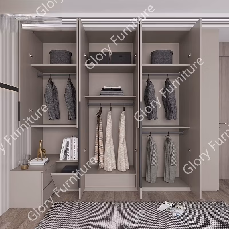 Elegant Coffee Wardrobe, Wooden Furniture, Storage Cabinet for Trendy Bedrooms