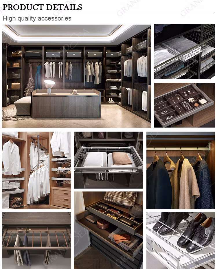 Whole House Custom Modern Design White Color Built-in Open Wardrobe Closet