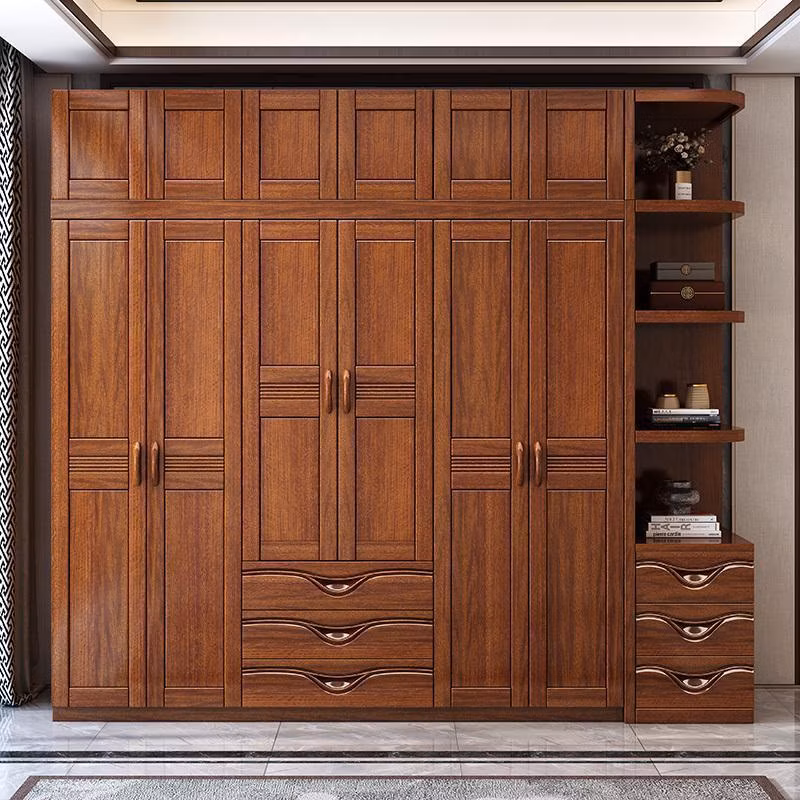 Simple Style Bedroom Furniture Solid Wood Wardrobe Cabinet