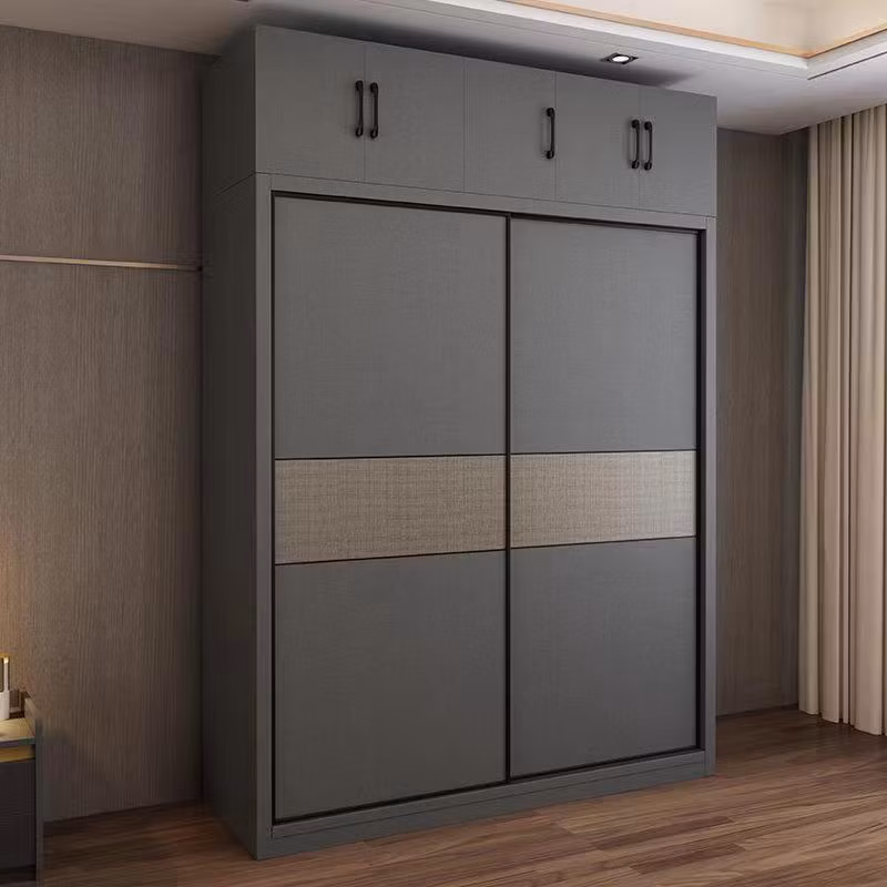 Modern Frosted Glass Sliding Door Wardrobe with Mirror