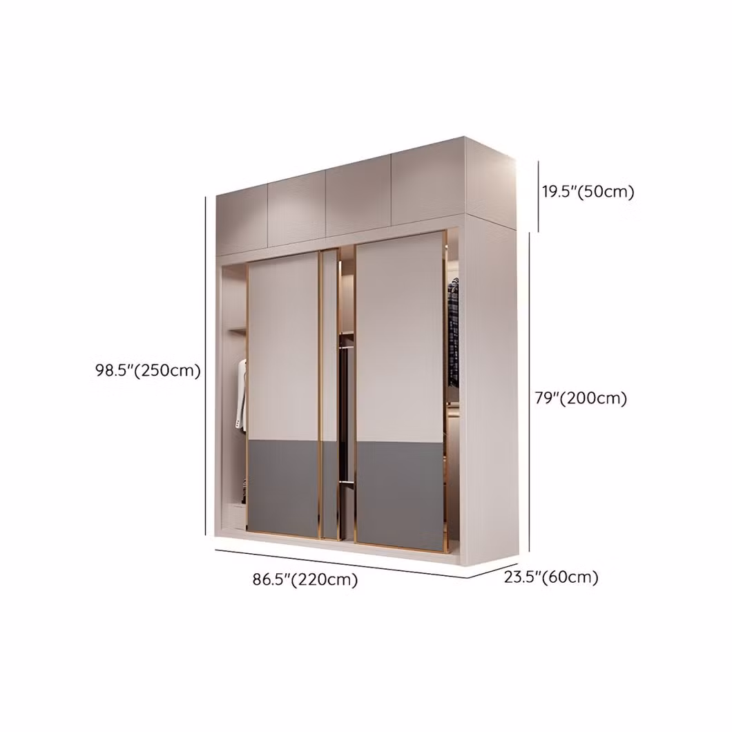 Sliding Door Modern Closet Storage Wardrobe Cabinet Kids Wardrobe Bedroom Furniture Home Customized Size Wooden Wardrobes