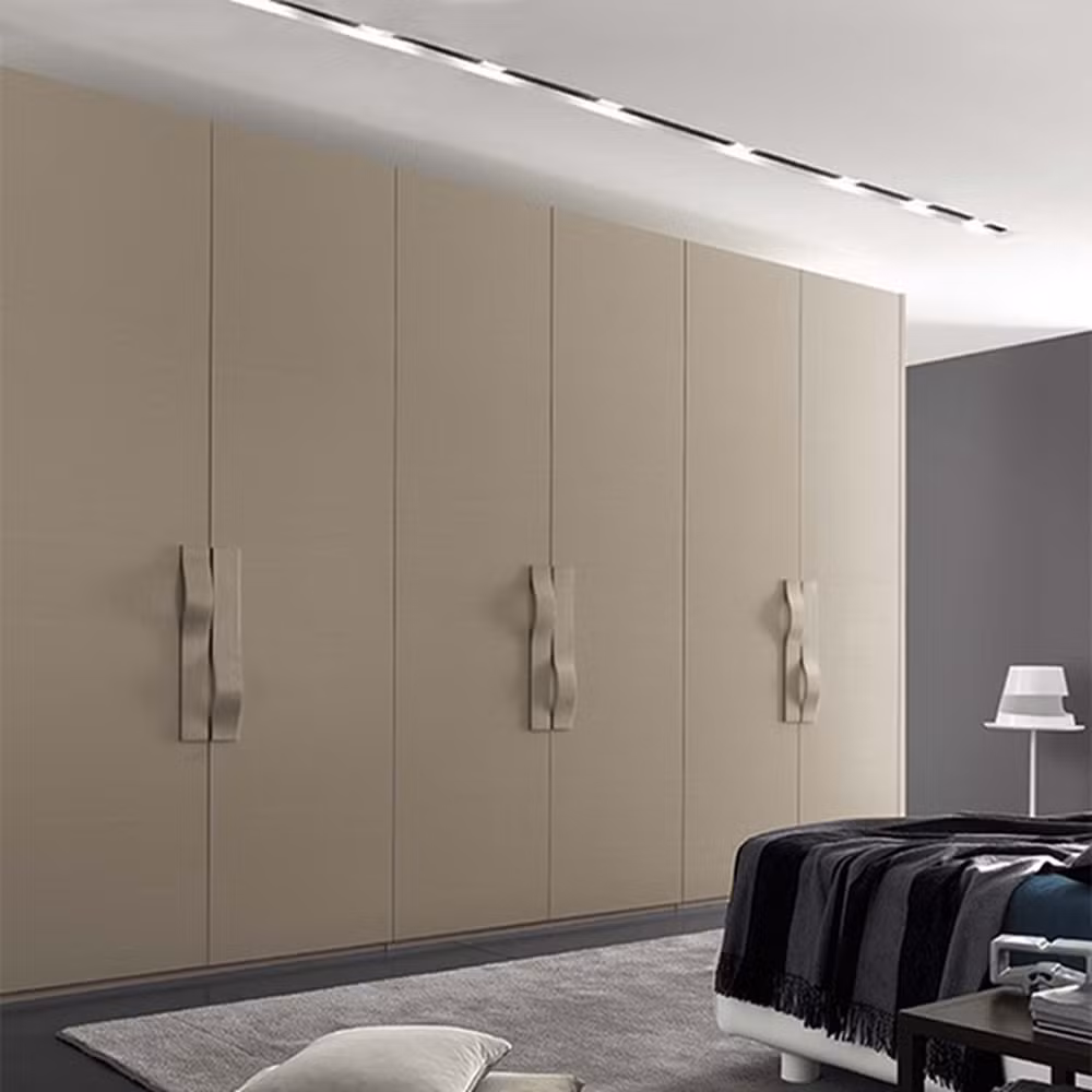Factory Outlet Modern Fashion Minimalist Design PVC Bedroom Sliding Door Wardrobe