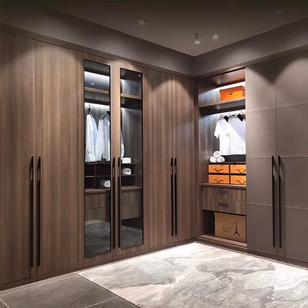 Factory Outlet Modern Fashion Minimalist Design PVC Bedroom Sliding Door Wardrobe