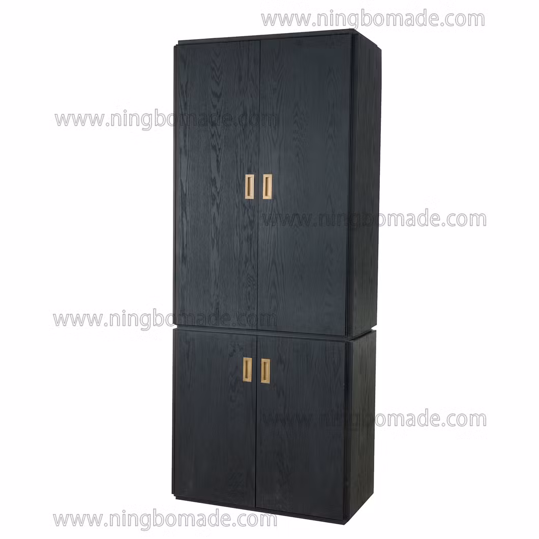 Modern Geometric Furniture Matt Black Venner Top Ebony Metal Base Industry Storage Cabinet