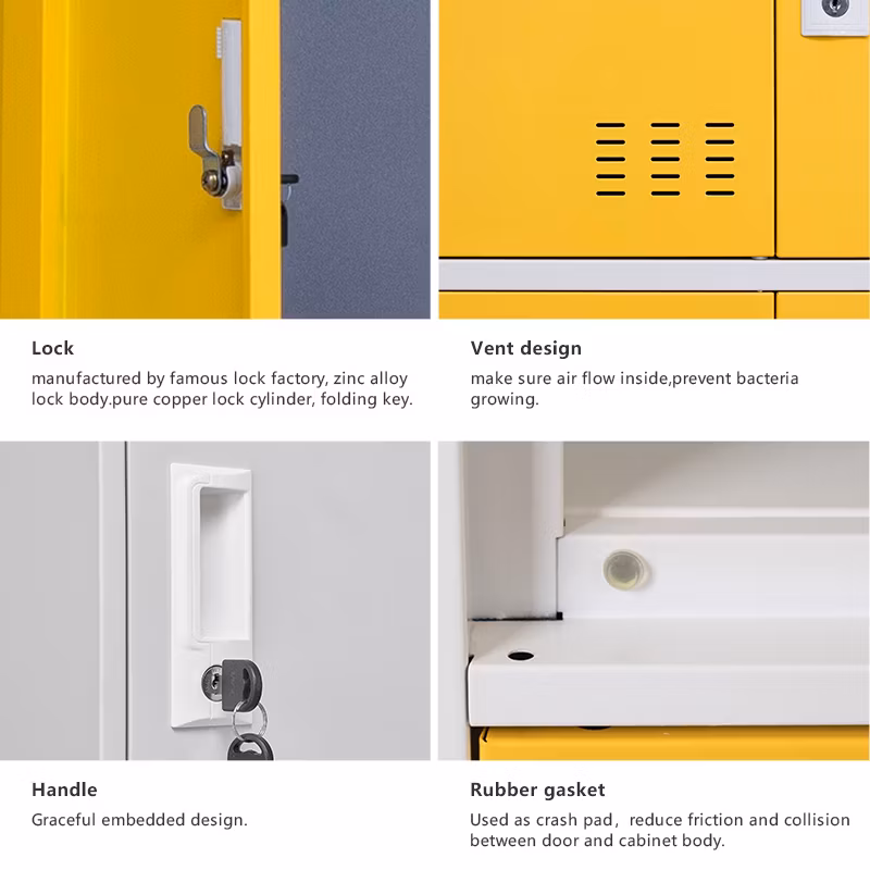 Colorful School Metal Wardrobes Locker Steel Knock Down Locker Gym Lockers 12 Doors