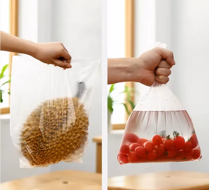 Eco-Friendly LDPE Plastic Bags for Packaging and Shopping Film Rolls for Plastic Water Bag Food Packaging Rolling Bag PE Plastic T-Shirt Bag Produce Bag Roll