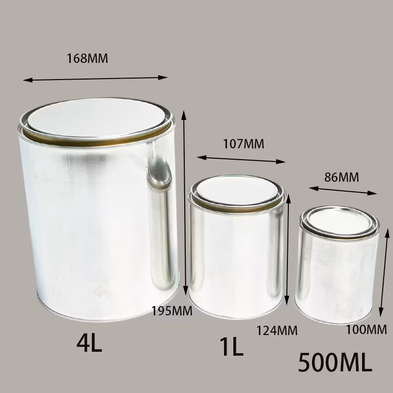 200ml 300ml Round Packaging for Car Putty Packing Container Glue Tinplate Can Engine Oil Metal Can Chemical Industry Empty Can Paint Tin Can