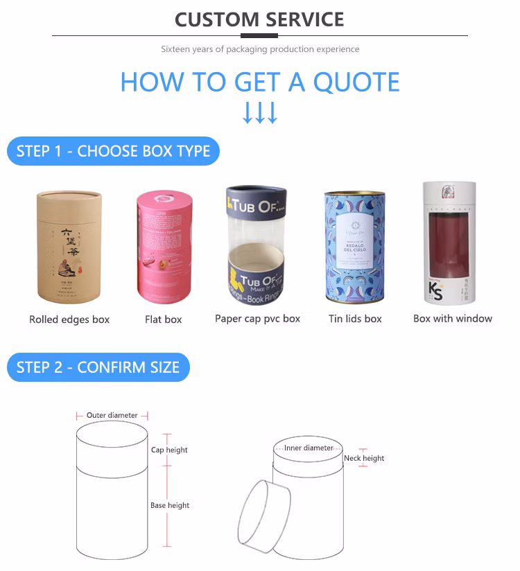 Premium High Quality White Coated Paper Tube Packaging with Metal Cap Custom Logo Print for Tea Nutrition Powder Chocalate Cosmetic Packaging
