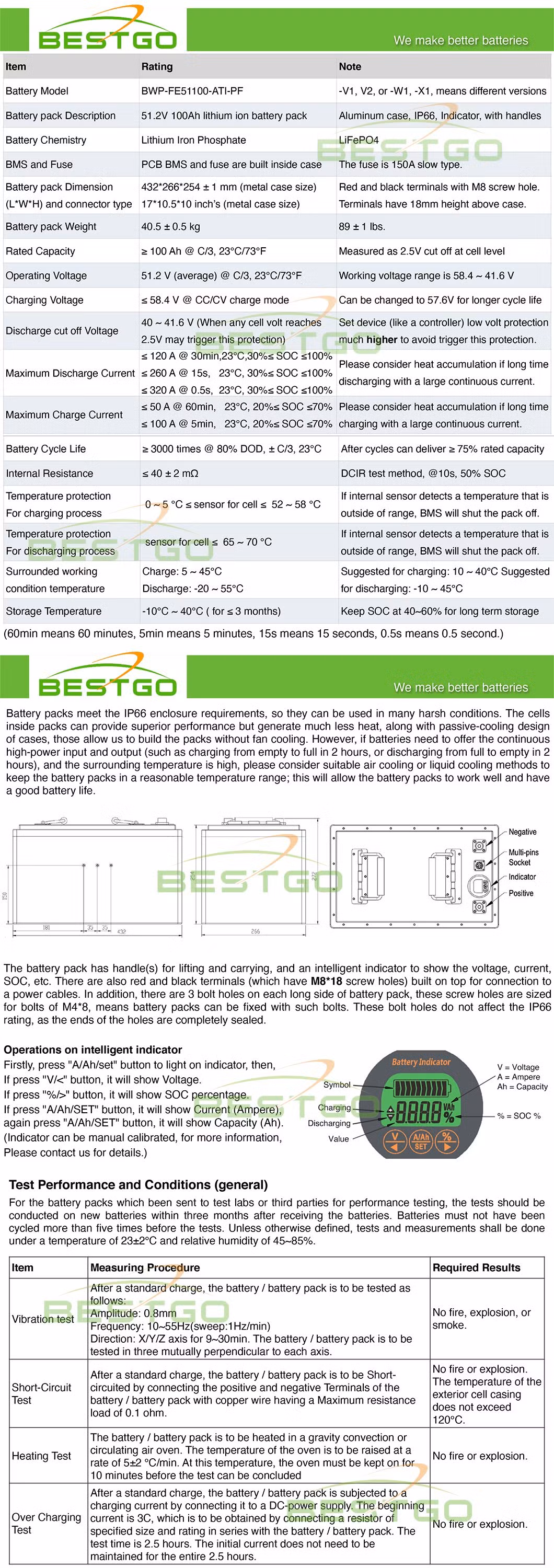 Bestgo Wholesale Deep Cycle Lithium Ion Batteries 24V 48V 100ah 200ah Li Ion LiFePO4 Solar RV Marine Energy Storage Iron Phosphate Battery Pack