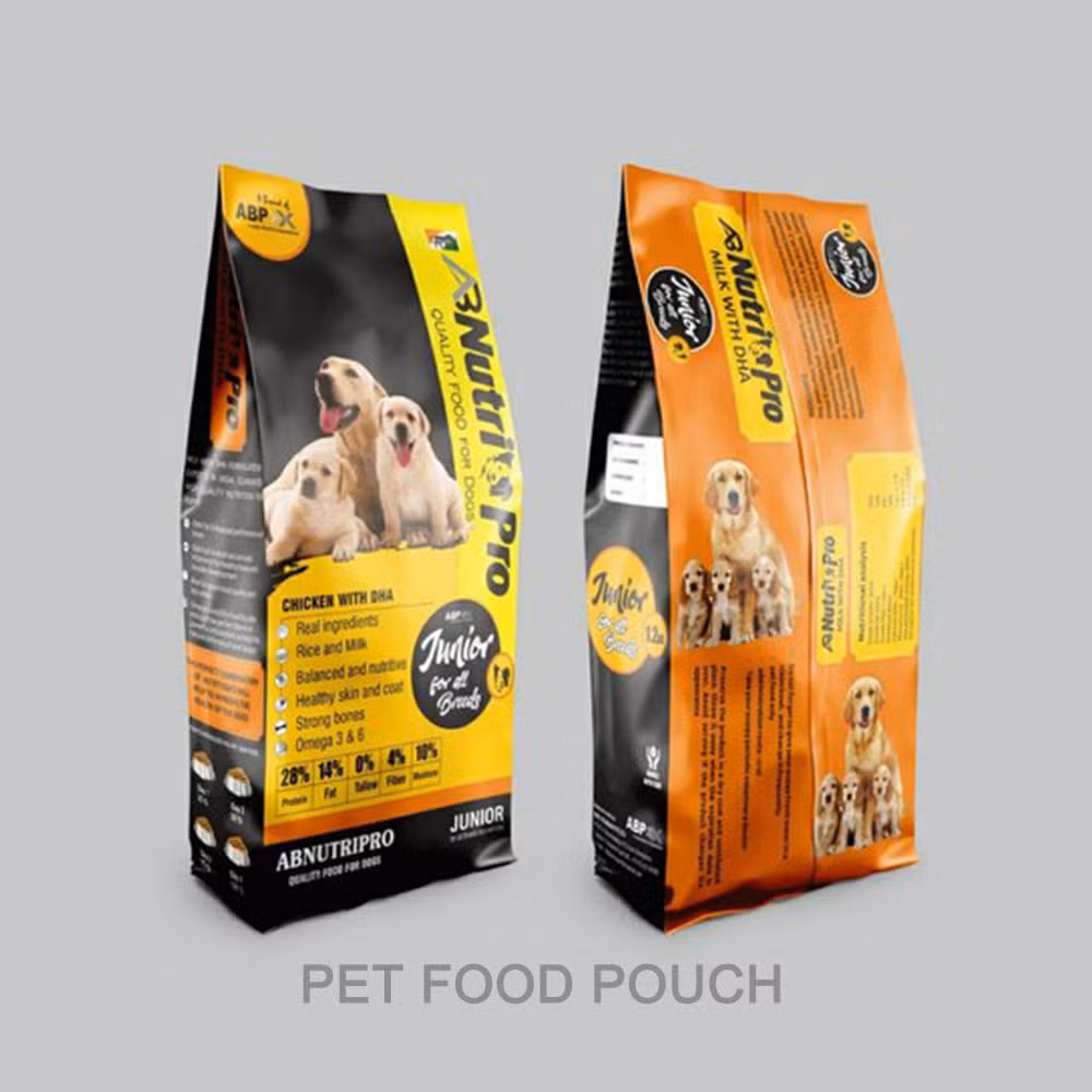 Customize Side Gusset Food Grade Plastic Material Ziplock Plastic Dog Cat Pet Packaging Stand up Pet Food Packaging