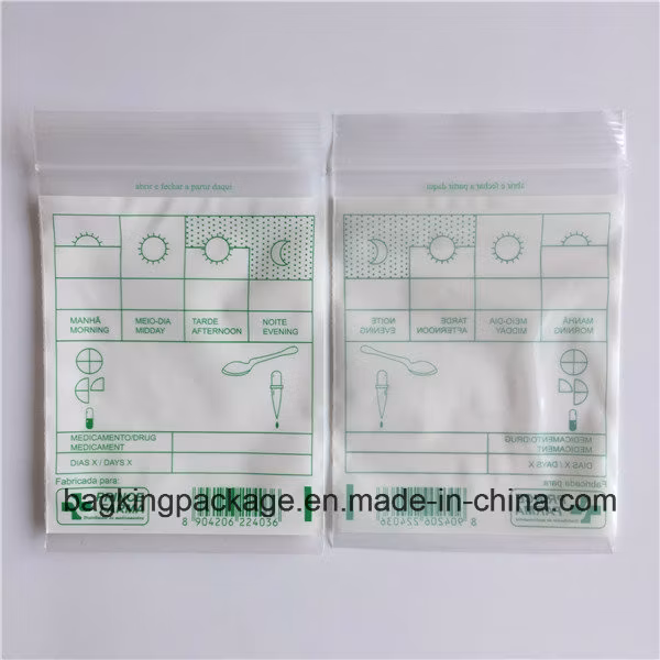 LDPE Plastic Factory Selling Drug Bag /Medicine Bag/ Zip Lock Medicine Envelop Bag /Pill Bag Zipper Bag Capsule Bag
