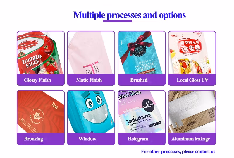 Customized Printing Food Cakes Snacks Flexible Packaging Aluminum Foil Package Bag with Transparent Window Packaging Bag