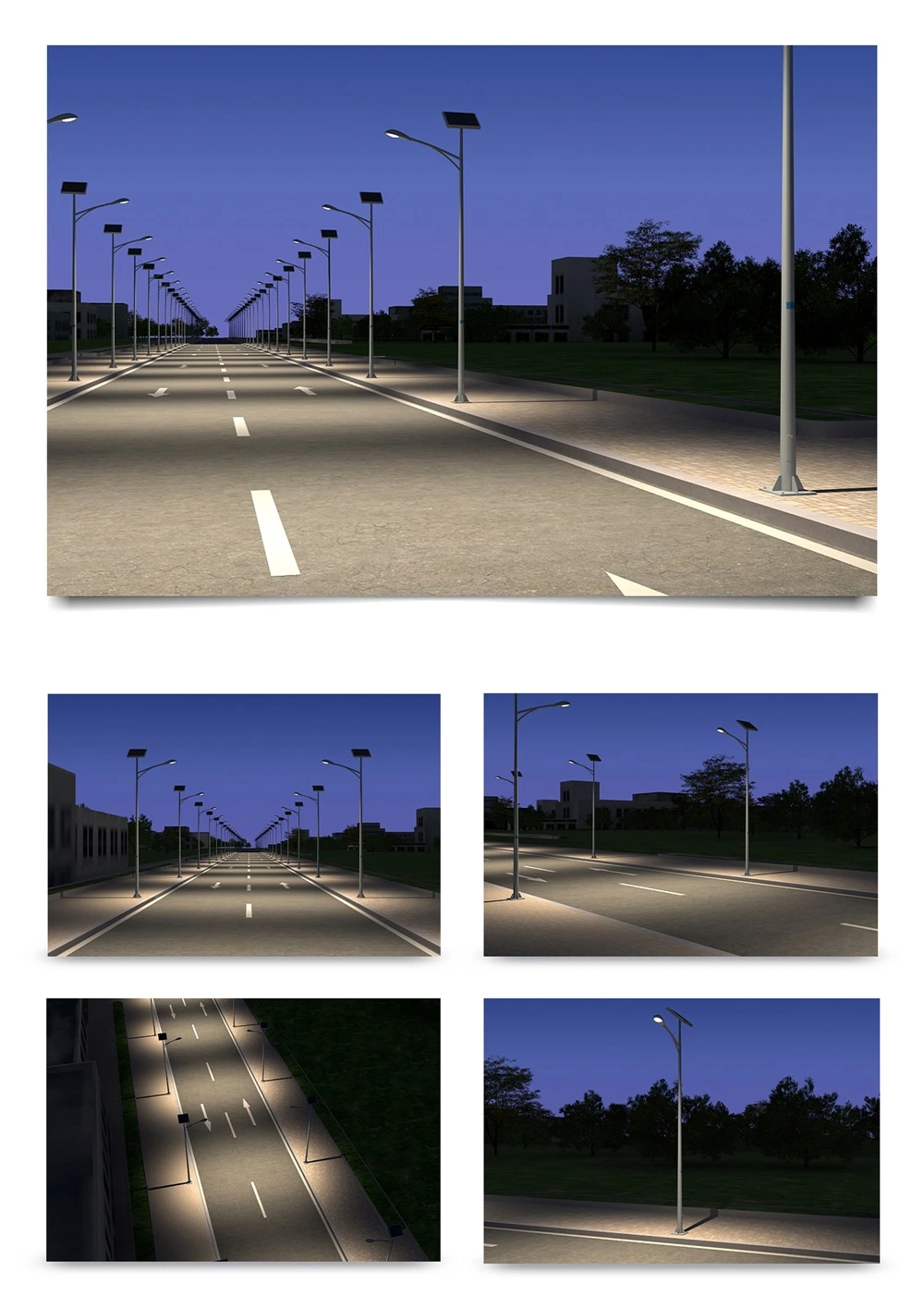 Yangde Lighting Integrated All in One Outdoor Lighting Solar Panel System Lamp LED Street Road Lights IP65 LED Flood Garden Wall Yard Park Street Light