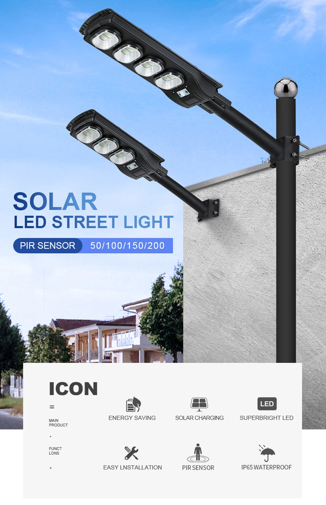 Alltop All in One Solar Street Lamp Garden Yard LED Solar Lighting Outdoor IP65 Solar Light 50%off