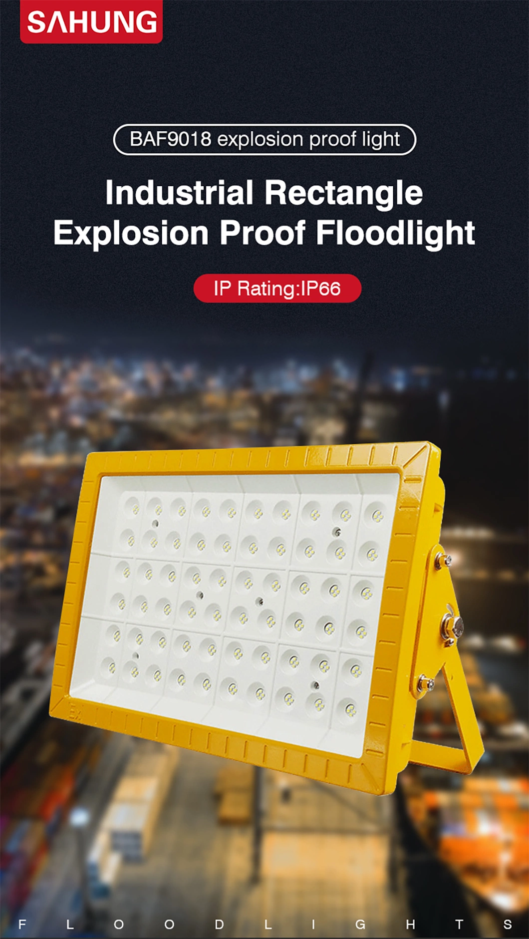 Atex Ex IP66 Dustproof Explosion Explosive Proof 50W 80W 100W 150W 200W 240W LED Flood Light for Marine Offshore and Storage Yard