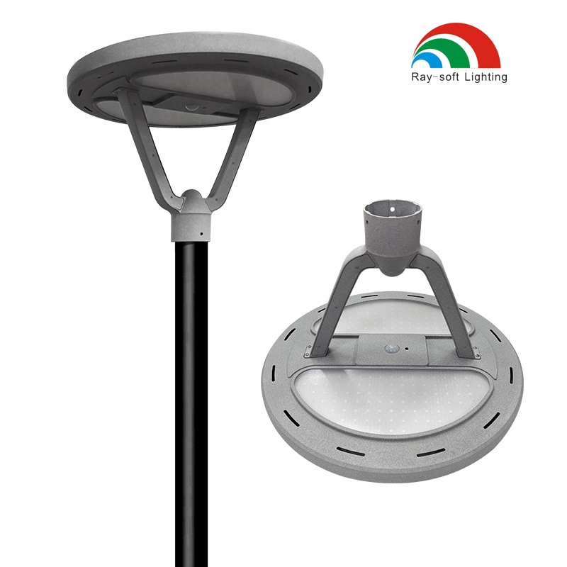 Round Integated LED Waterproof IP65 Driveway Yard Street Post Top Solar Garden Light