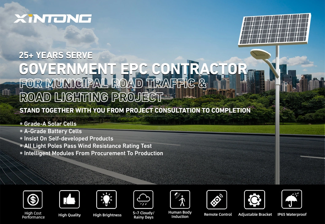 IP65 Waterproof LED Outdoor Road Energy Saving Solar Panel Power Street Light