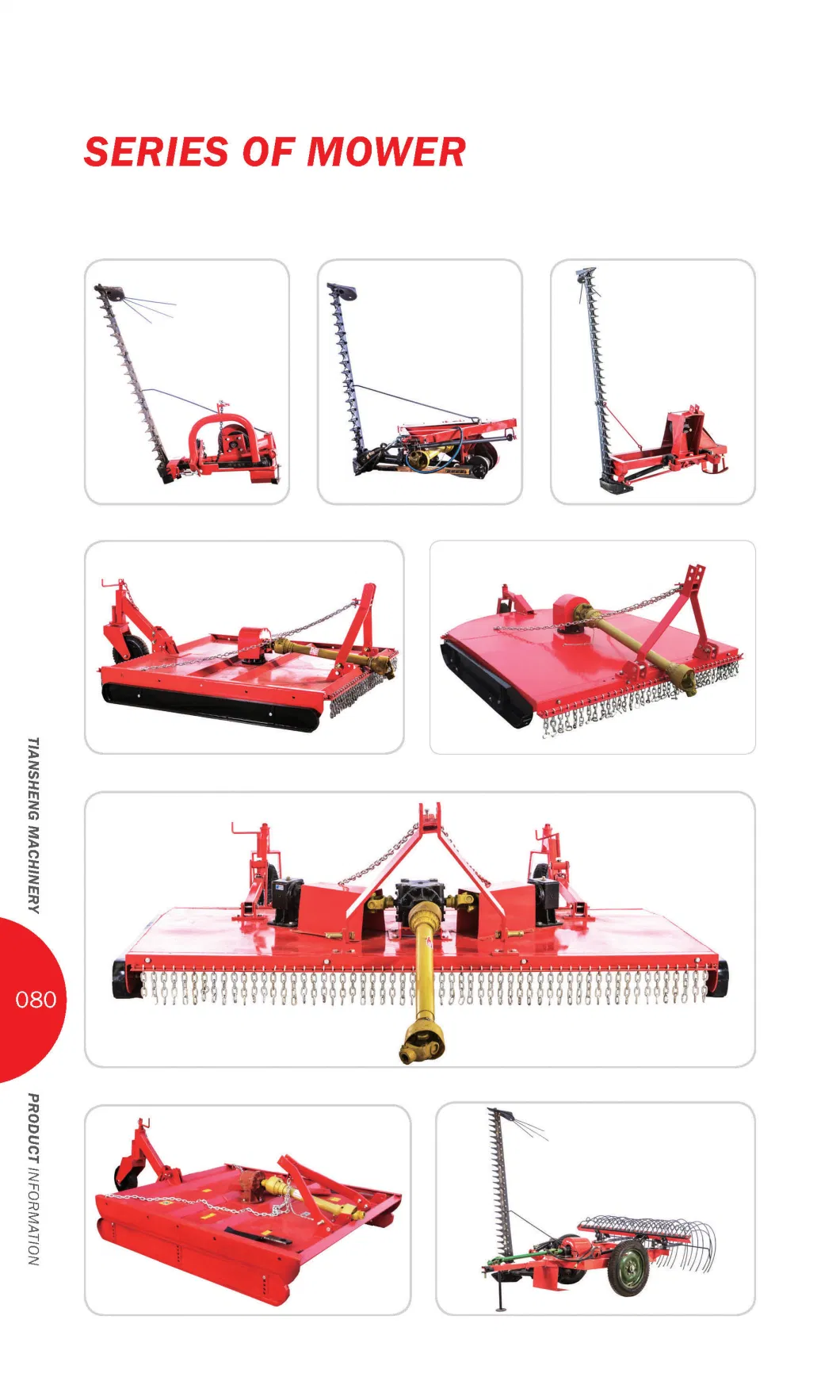 Manufecturer 3-Point Tractor Finishing Tractor Mower Square Angle Two/Double Rotary Blades Lawn Cutter Mower