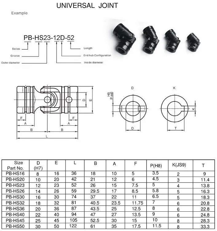 High Quality Universal Joint Cube Pin D Type with Pin Hole and Clamp Spring Groove