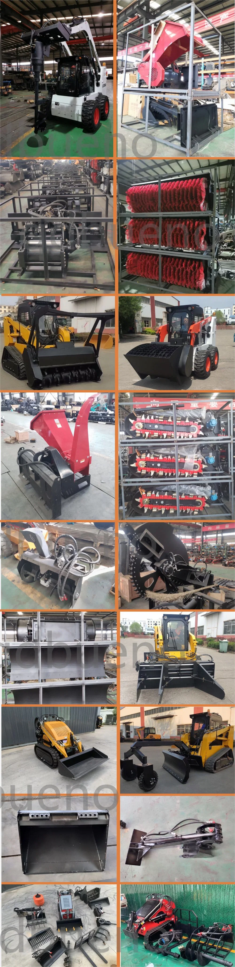 Bueno Tyre Chain, Snow Tyre, Pallet Fork, Grapple Bucket, Snow Bucket, Hydraulic Snow Blade, Sweeper for Skid Steer Wheel Loader