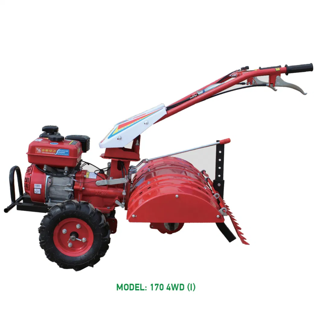 Walk Behind Mini Tractor Power Cultivator Ditching Ploughing Rotary Tiller