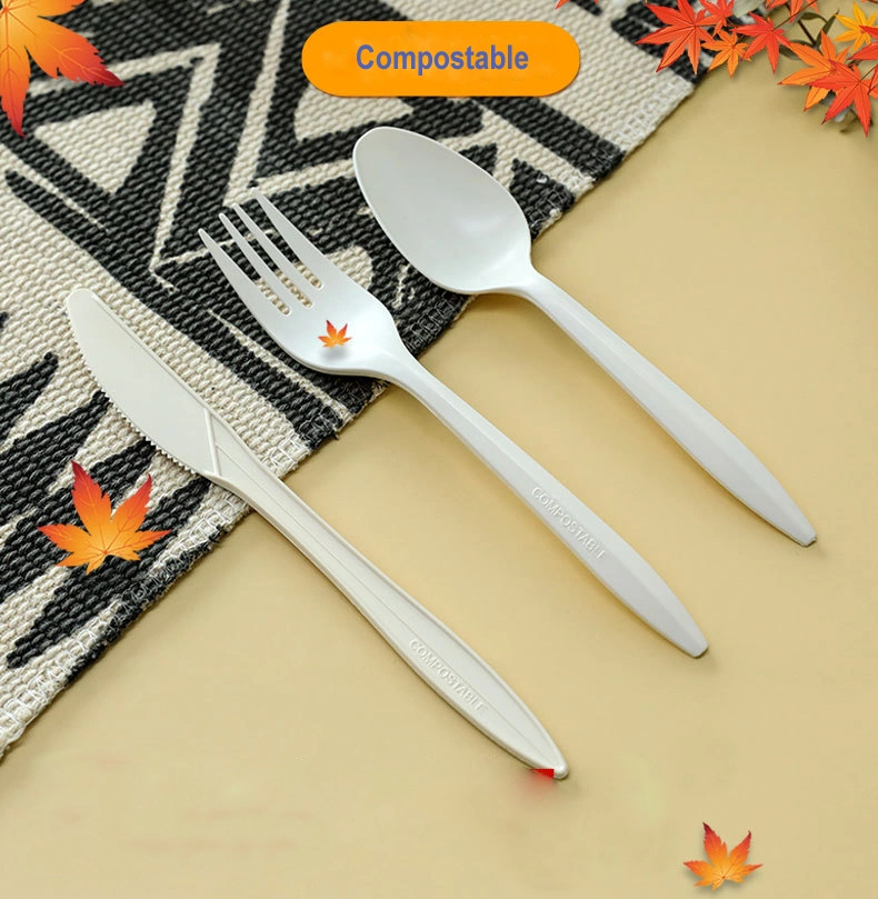 100% Portable High Quality Biodegradable Disposable Cutlery Spoons Forks Knives